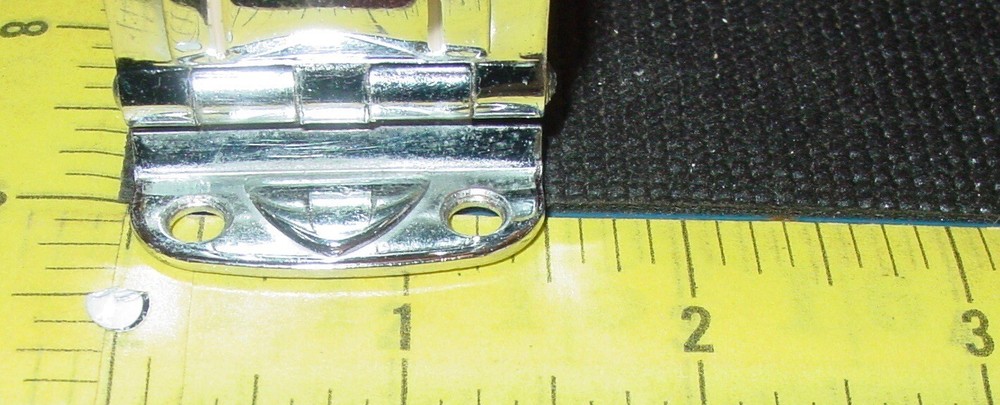 Vintage Chrome Art Deco cabinet hinge Offset Raised Mint Green Lined Cupboard