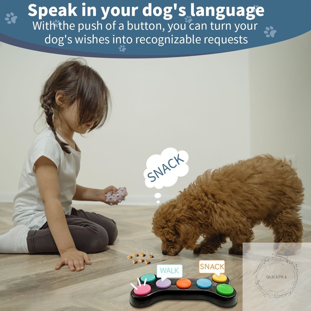 Dog Buttons for Communication, 7 in 1 Dog Talking Button Set Recordable Training