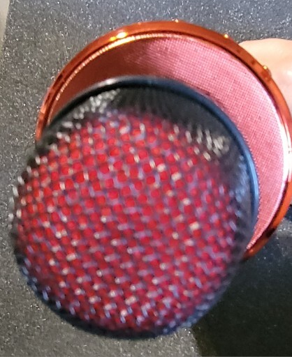 Hand Held Karaoke Microphone Red/ Black Tested- Works!