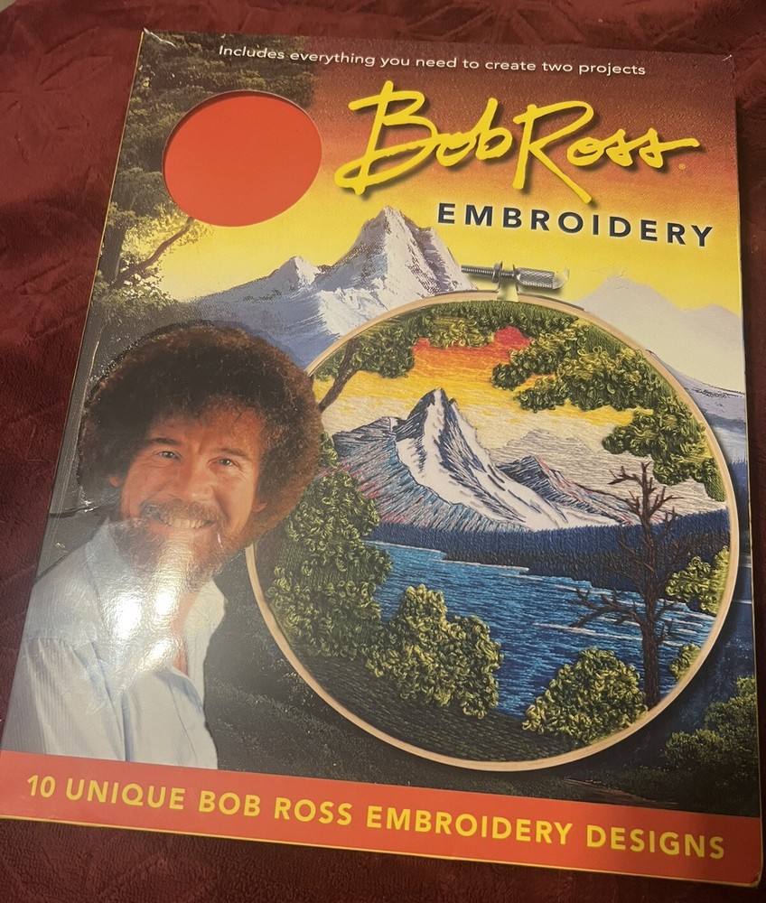 Bob Ross Embroidery Kit includes everything for 2 projects 10 designs