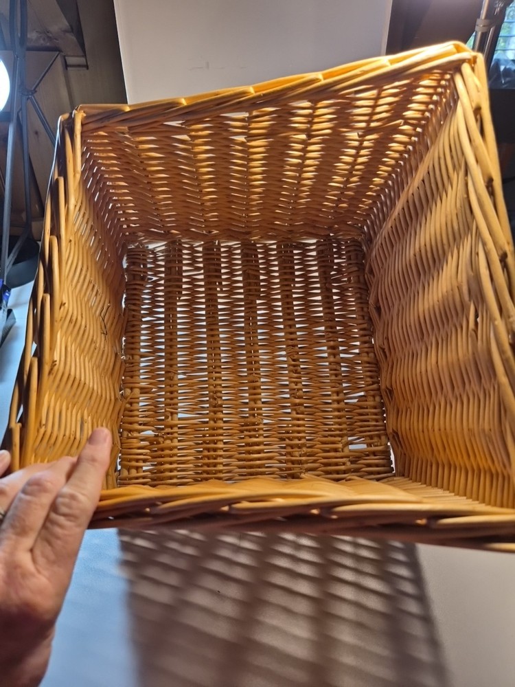 Square Baskets with Fabric Liner Set of 2