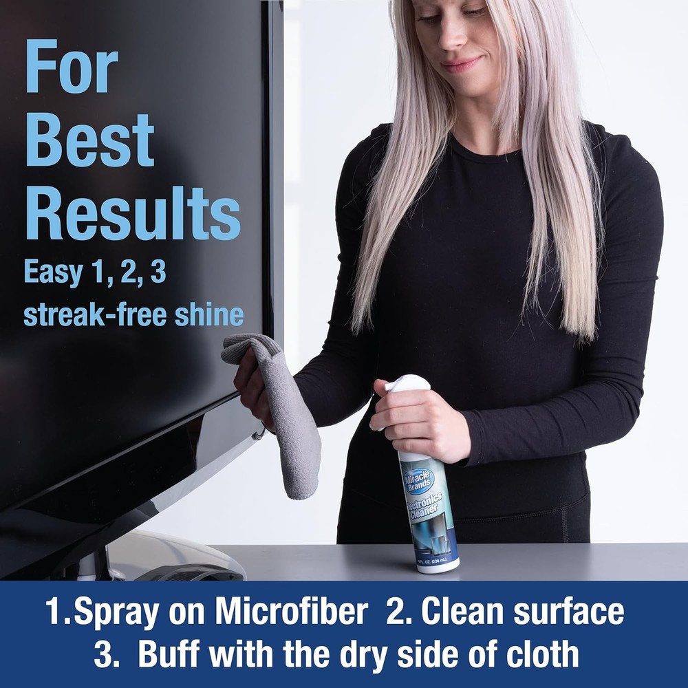 MiracleSpray 8oz Multisurface Electronics Cleaner + Microfiber Towel Kit