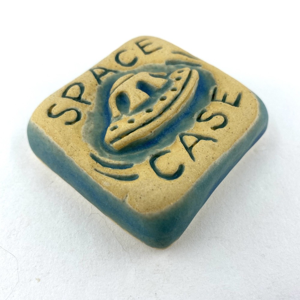 Space Case 2x2” Ceramic Art Tile By Gretchen Kramp
