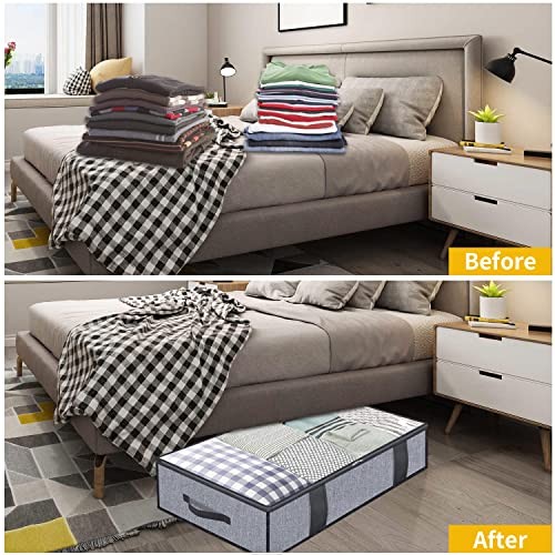 Foldable Underbed Bags 2 Pack - Basic Soft Side Wall - Linen Like Grey