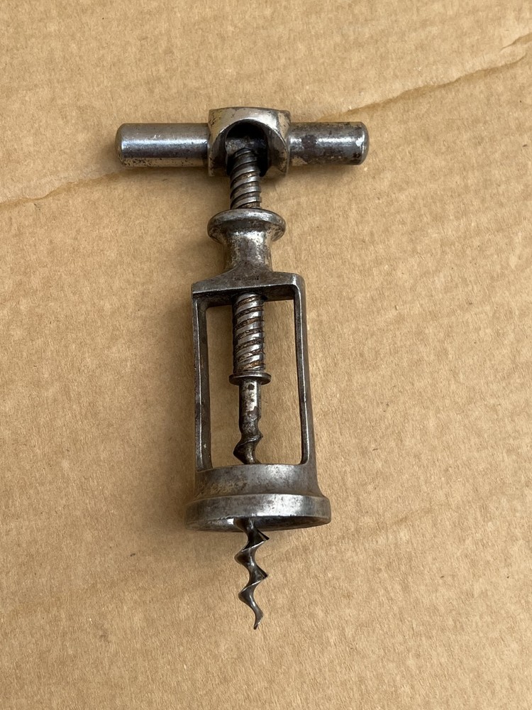 Very Rare Antique Metal Corkscrew--Pull Cap
