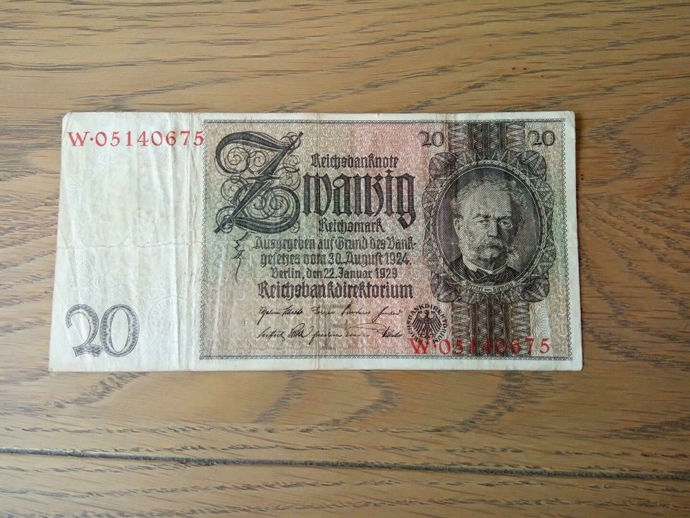 GERMANY - 20 REICHMARK - 1929 - USED