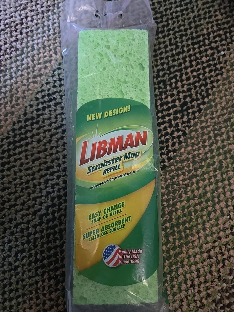 Libman Scrubster Mop Refills Easy Change Snap On Refill Super Absorbent #03105