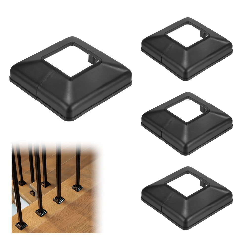 4-Pack Post Base Cover, Internal 2"x 2" PVC Post Skirt Split Type for Railing