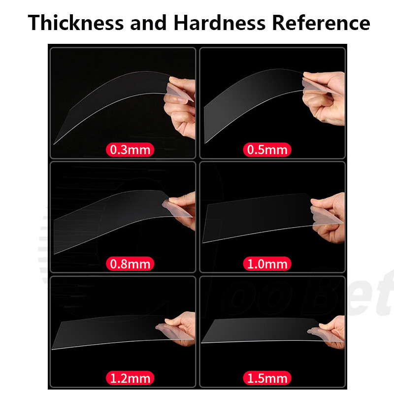 PVC Sheet Clear Gloss Plastic Thin Plate Board Panel Thick 0.3mm-2mm Cut to Size