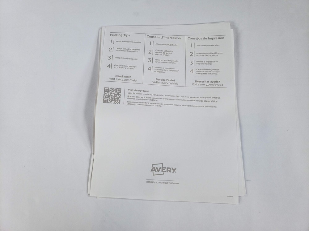 Avery Matte White Rectangle Labels, 5.5" x 8.5" 50 White Labels 25 Sheets BENT