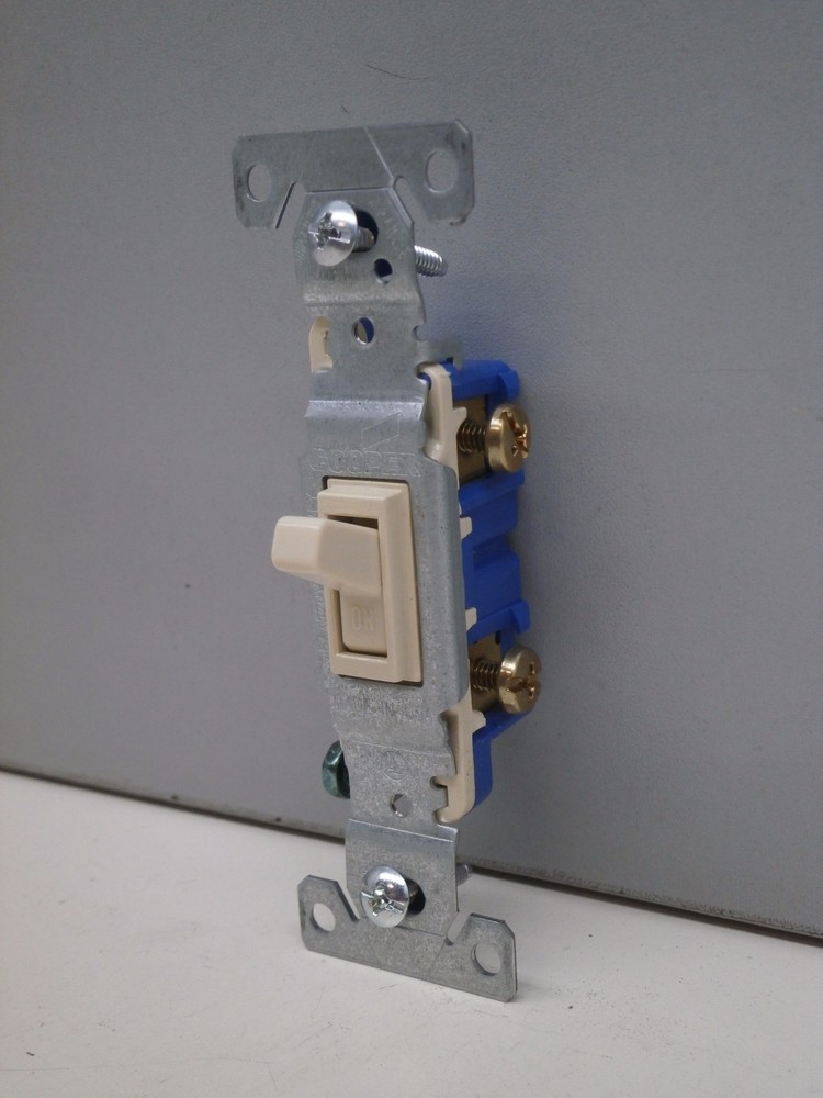 (10) Cooper 1301-7V Single Pole Toggle Light Switch 15A 120V AC - IVORY