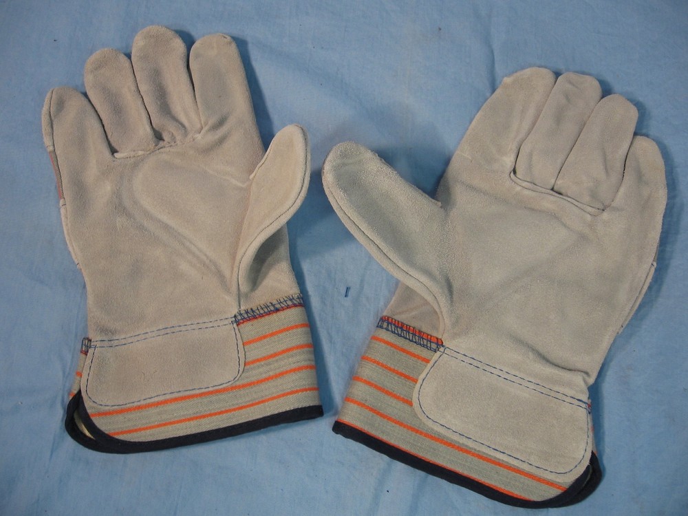 New Double Palm Split Leather Work Glove Size Large