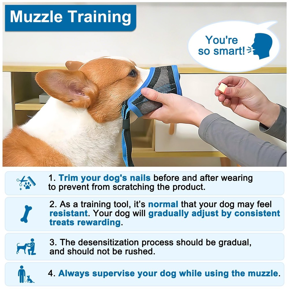 Dog Muzzle, Mesh Muzzle for Large Medium Dogs, Soft Mouth Cover to Prevent Bi...