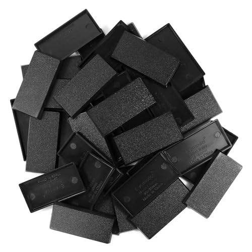Evemodel Plastic Model Bases Rectangle Black ABS for Wargame 25*50mm-80pcs