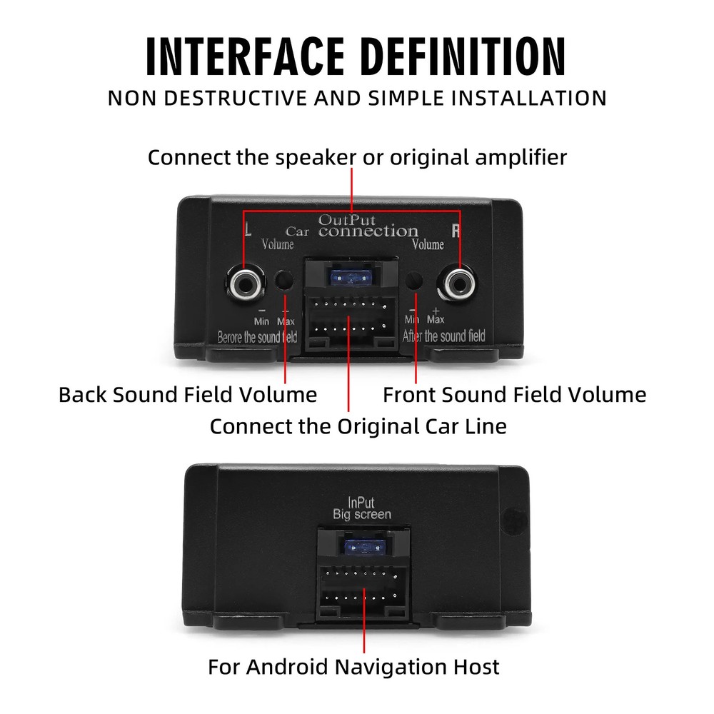 Car DSP 4 Channel Radio Amplifier Equalizer For Android Radio Non Destructive