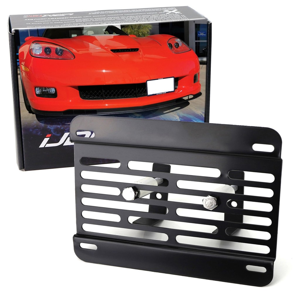 No Drill Front Grille Mesh Mount LicensePlate Relocator For 16-up Chevy Corvette