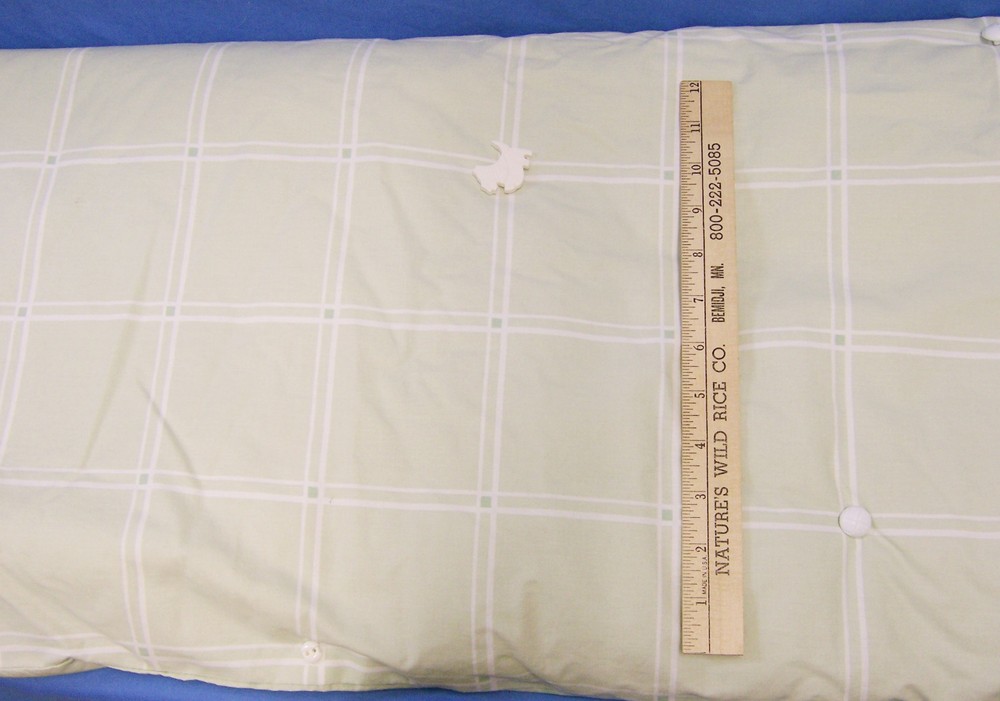 Westpoint Stevens White & Green Plaid Stripe Crib Set 4 Pieces Comforter Sheets