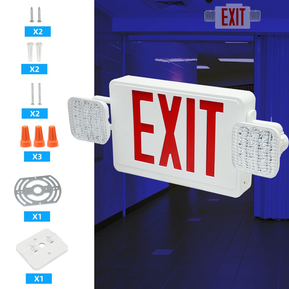 Commercial LED Emergency Light, UL Certified, Adjustable Two Heads with Battery