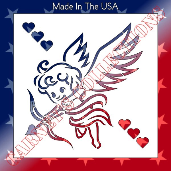Plastic Stencil - Cupid (MB308) (4", 6", 8", 10" or 12")