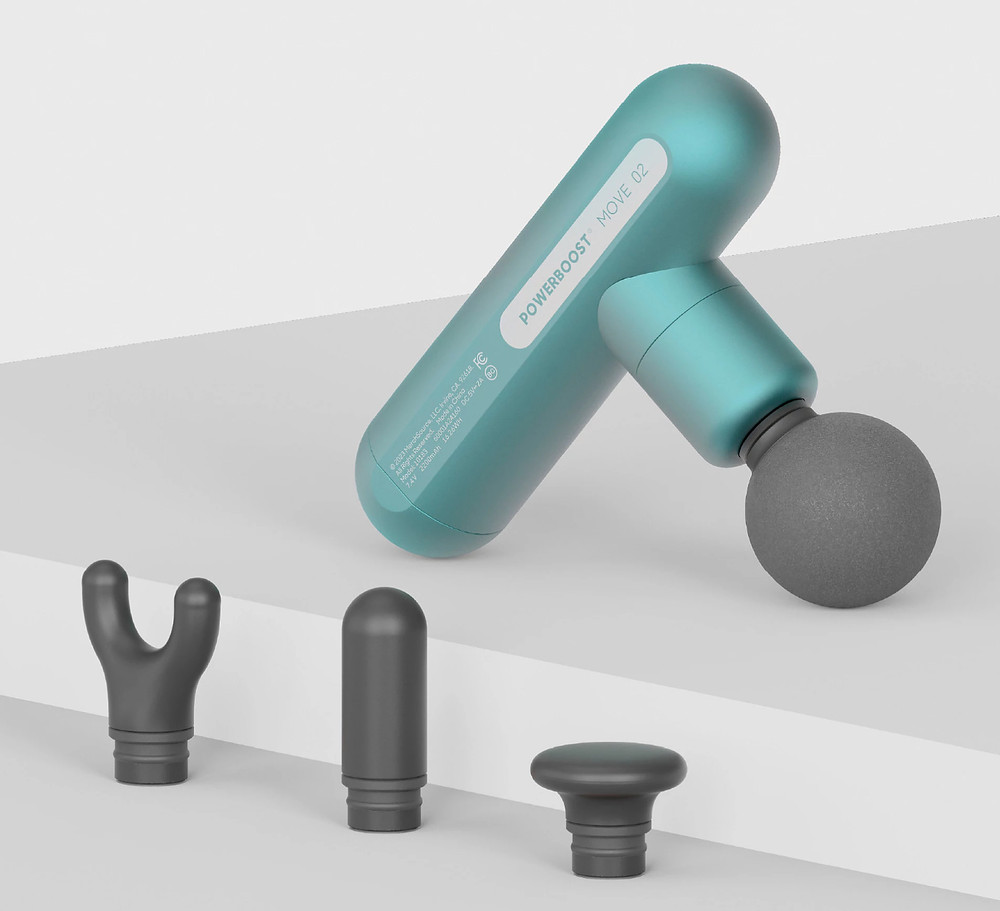 Massage Gun Sharper Image Powerboost Move 02 Percussion Massager Light Blue