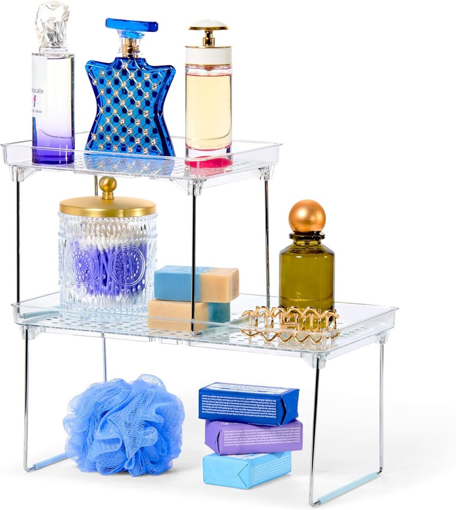 madesmart Small Stackable Storage Shelf for Cabinets or Counters,