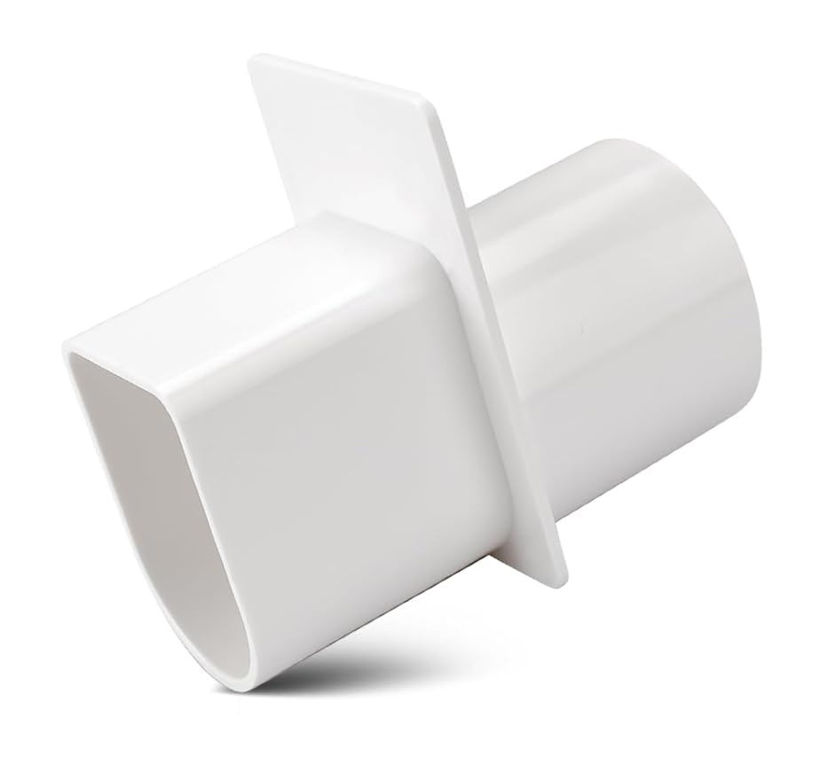 White Universal End Adapter for Deck Channel Drains