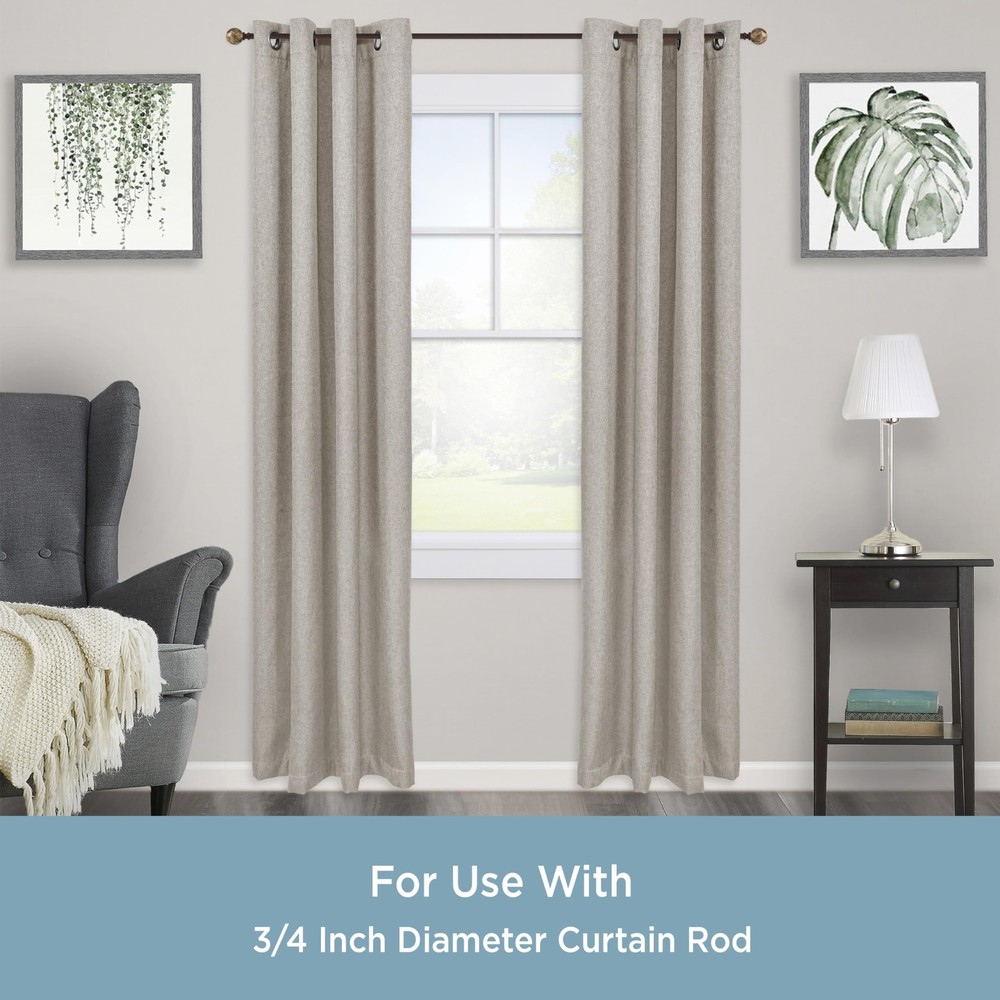 Adjustable Curtain Rod Brackets Mocha 2-Pack