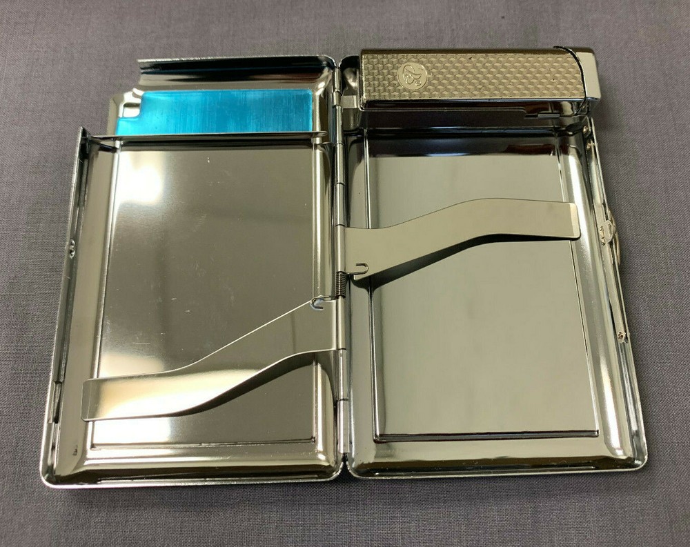 Frankenstein Em1 Cigarette Case with Built in Lighter Metal Wallet