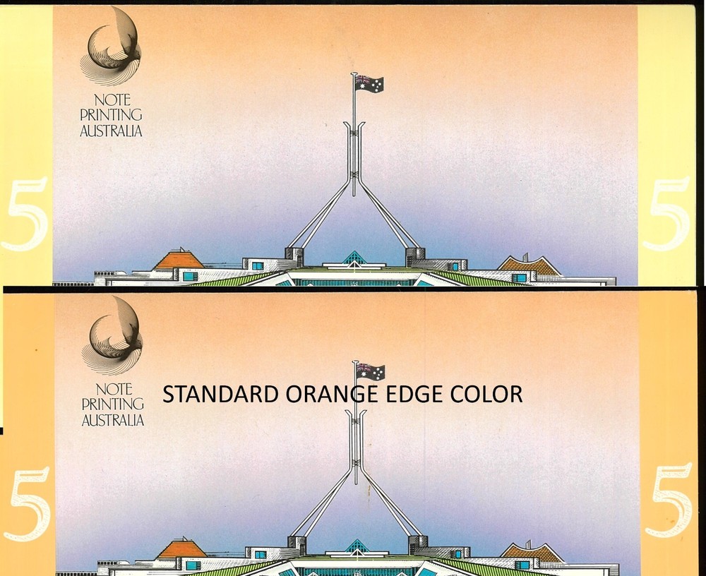 1992 Australia Folder Ink Error $5 AA19 004251 Dated OPT & QLT 462157 Paper Note