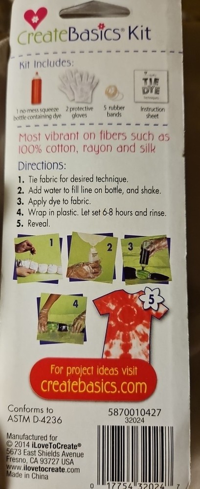 Create Basics RED Tie Dye 9 Piece Kit Create Up To 3 Projects!