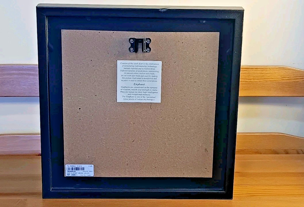 Handcrafted Elephant Wall Art 12"x12" Unique Textured Design