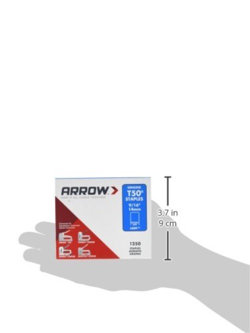Arrow T50 9/16" Staples, 1250 Count