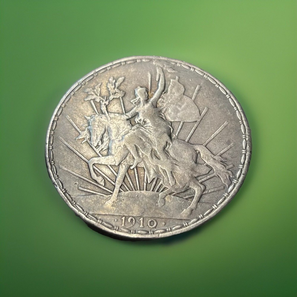 Mexico 1910 Peso Silver Caballito Uncirculated