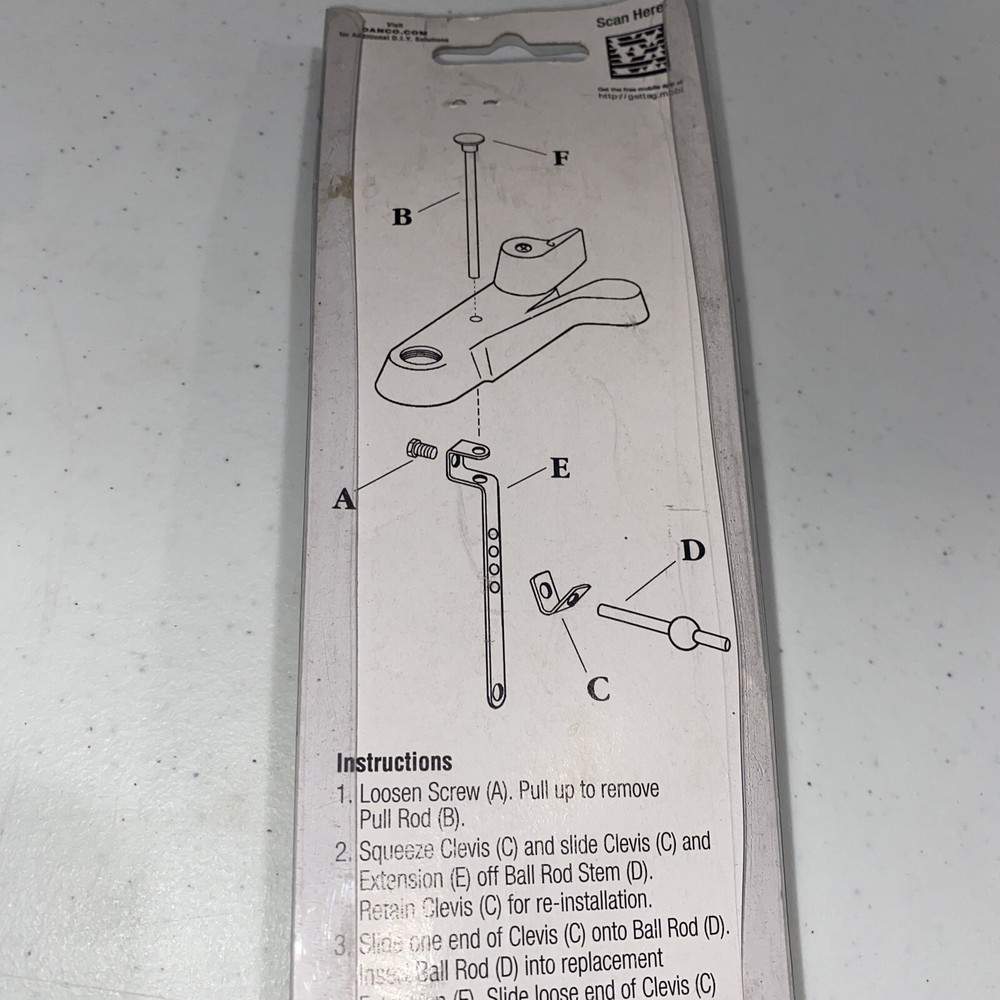 Danco Universal Pull Rod Assembly 3/116" x 12" 81075