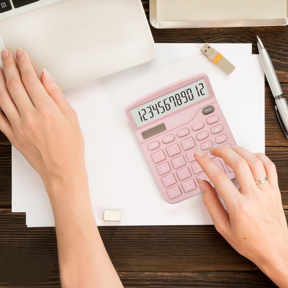 Basic Office Desktop Calculator - 12 Digit Large LCD Display, Sensitive Butto...