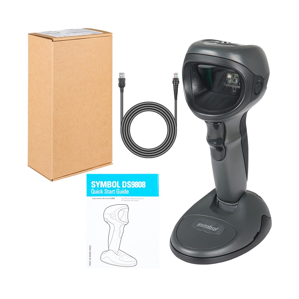 Zebra DS9808-SR00007NNWR 2D Imager Barcode Scanner Reader W/ Cable USB