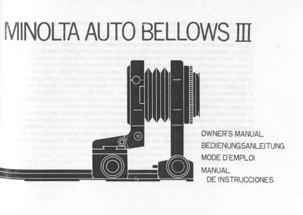 Minolta Auto Bellows III Instruction Manual Reprint multi-language