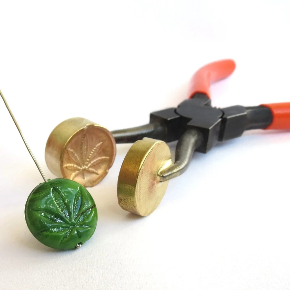 3D Marijuana Leaf Lampwork Mashers - Brass Lampwork Tool