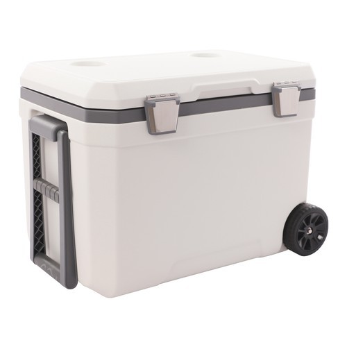 45L Insulated Wheeled Cooler with Pull Handle for Camping & Beach Activities
