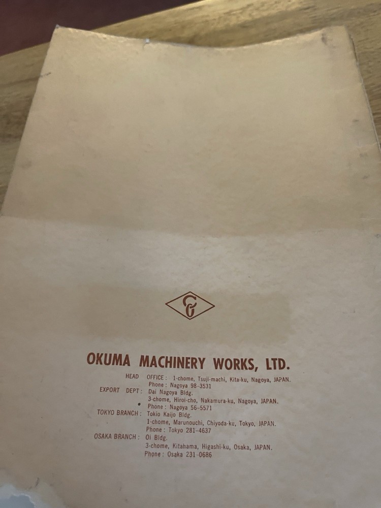 Okuma Machinery Works Specification Catalog,various lathes
