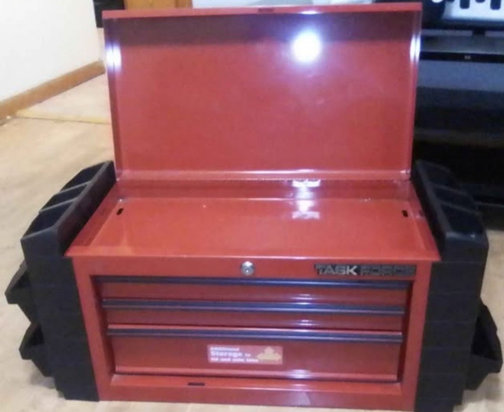 Taskforce 3 Drawer Stackable Chest Red