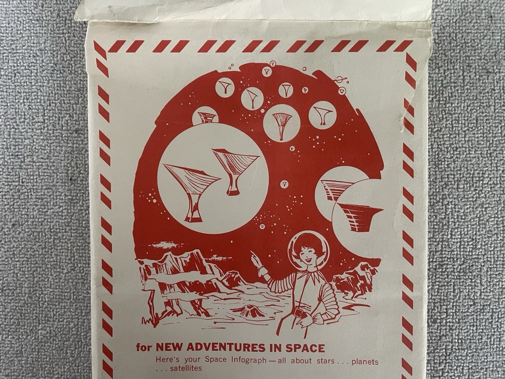 C. S. Hammond's SPACE INFOGRAPH question & answer slide w/ outer envelope