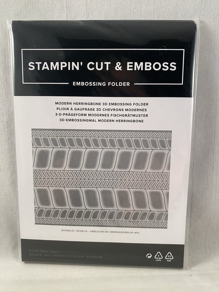 MODERN HERRINGBONE 3D Embossing Folder Stampin Up Background 2508