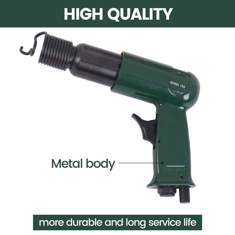 Air Hammer Kit 1/4" Air inlet thread interface w/Quick Change Retainer&3 Chisels