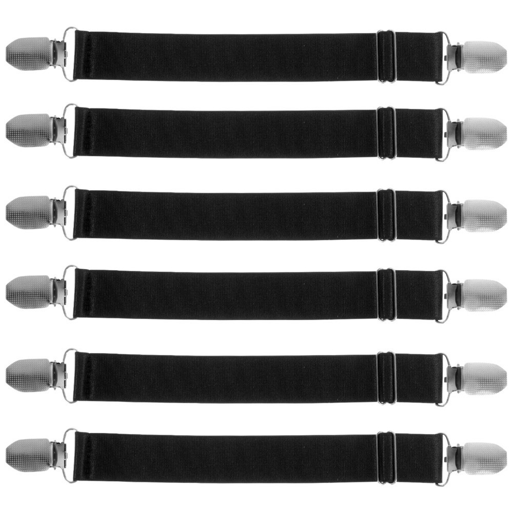 6 Pcs Pant Clips for Boots Bed Sheet Secure Straps Pants Elastic