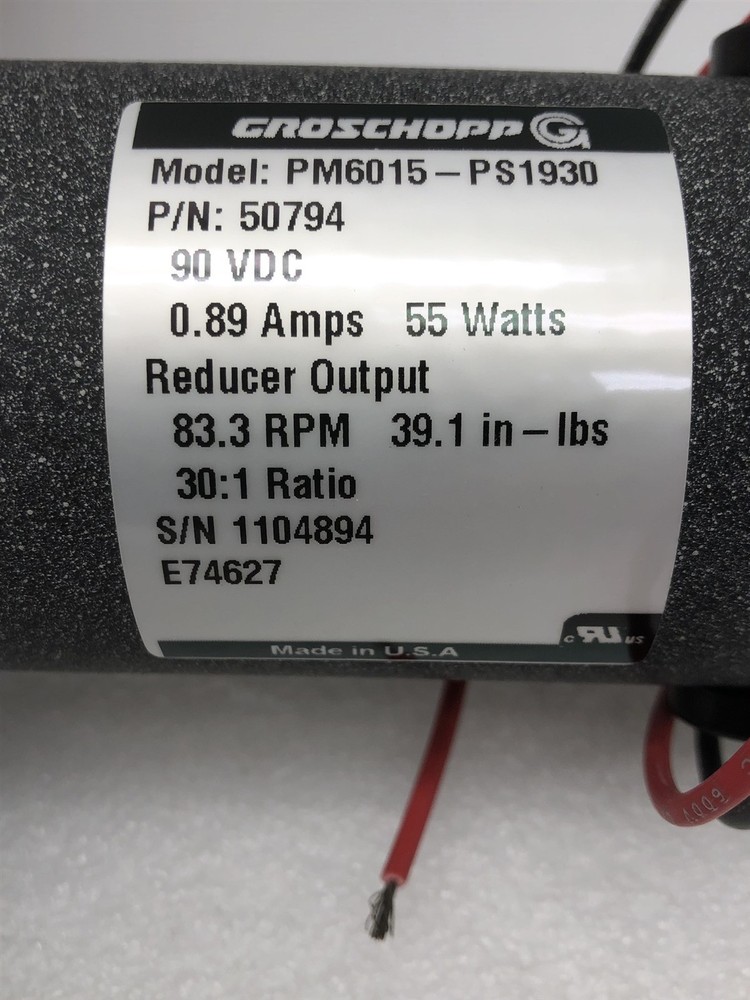 GROSCHOPP MODEL PM6015-PS1930 P/N 50794 NEW/UNUSED SURPLUS