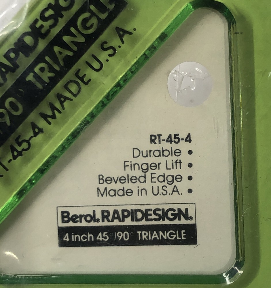 Berol RapiDesign Triangles 45/90 RT 45-4