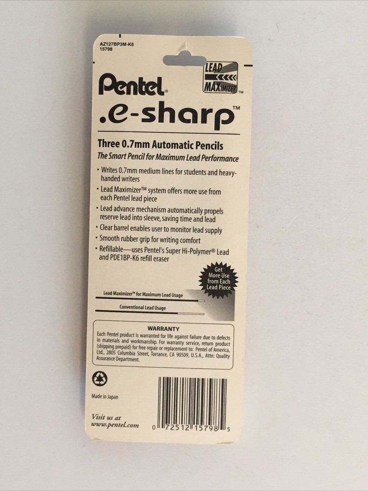 Lot Pentel e-Sharp Automatic Lead Mechanical Pencil 0.7 mm