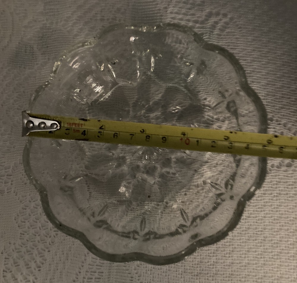 clear cut glass candy dish. (14)