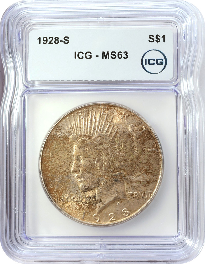 1928 S Peace Silver Dollar S$1 ICG MS63 *
